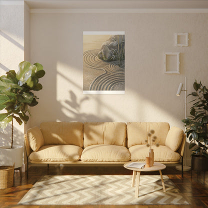 Rock Garden Winter Canvas Art | Zen Peaceful Design