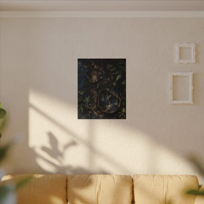 Dark Japandi Broken Pottery in Dappled | Shadow Zen Canvas Art