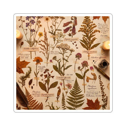 Dried Flowers Autumn Sticker | Cottagecore Earthy Design