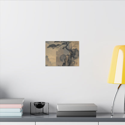 Japandi Pine Tree in Moonlight | Japanese Pattern Canvas Art
