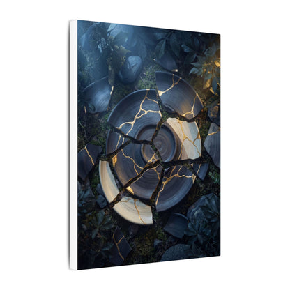 Resilient Broken Pottery Canvas Art - Gold Vein Kintsugi
