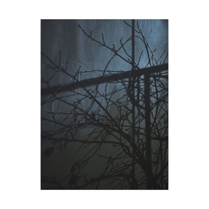 Moonlight Shadow Play Canvas Art - Dark Japandi Shibui