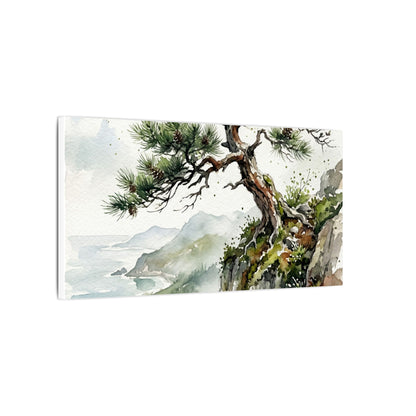 Pine Tree Spring Canvas Art | Japandi Neutral Design