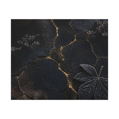 Candlelight Cracked Earth Canvas Art - Dark Japandi Ma