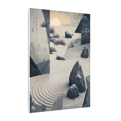 Seijaku Rock Garden Canvas Art - Zen Ukiyo E Inspired