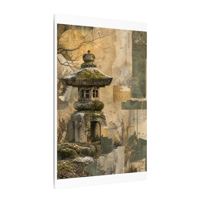 Elegant Stone Lantern Canvas Art - Texture Japandi