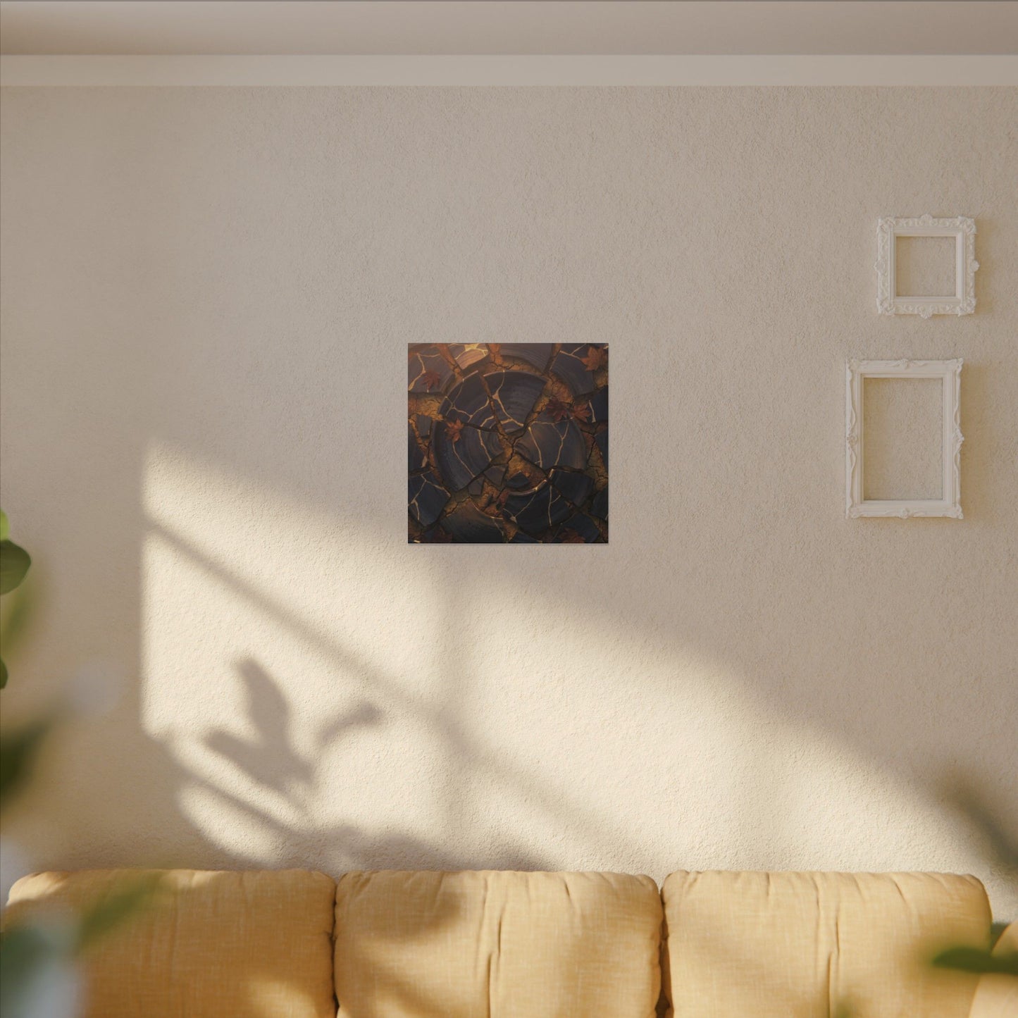 Autumn Cracked Earth Gold Repair Canvas Art | Philosophical Decor