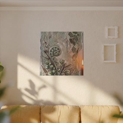 Datsuzoku Fern Unfurling Canvas Art - Japandi Texture