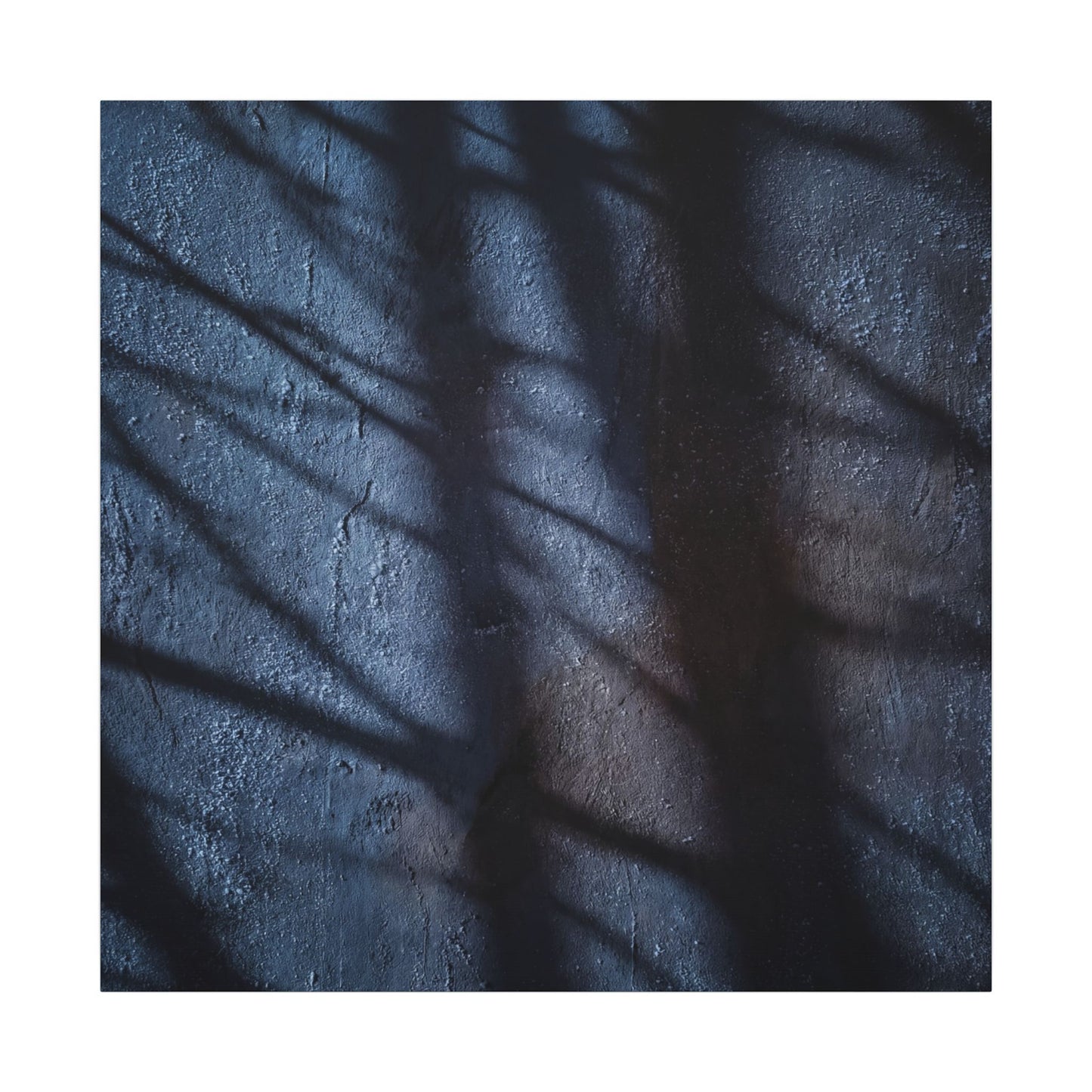 Dark Japandi Shadow Play in Moonlight | Moody Minimal Canvas Art