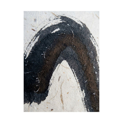 Ink Brushstroke Moody Minimal Wall Art Print | Atmospheric Dark Japandi Art