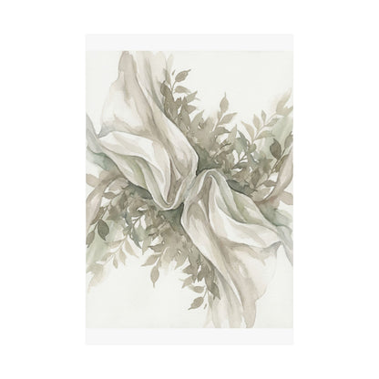 Silk Drape Watercolor Wall Art Print | Elegant Japandi Art