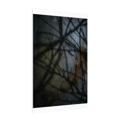 Shadow Play Dark Texture Canvas Art | Sophisticated Dark Japandi Art