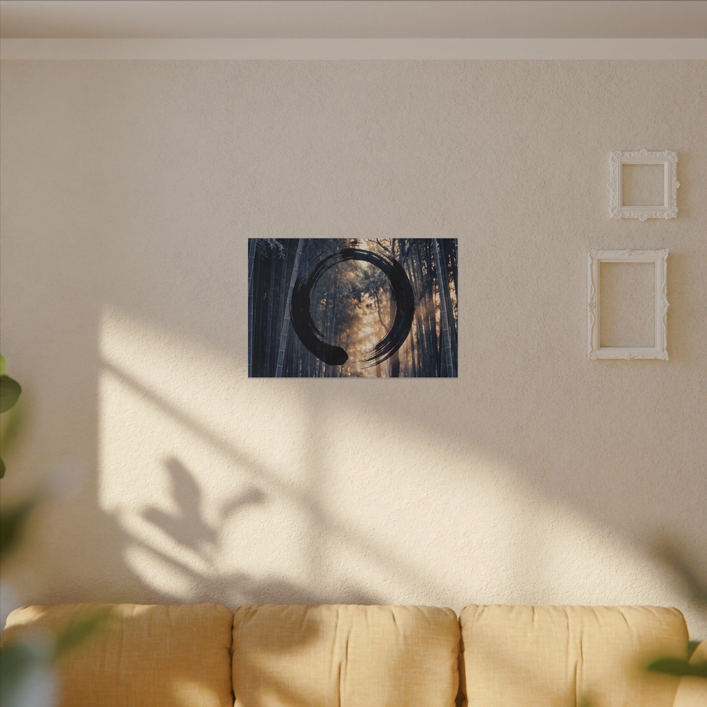 Bamboo Grove Canvas Art | Winter Zen Enso Art