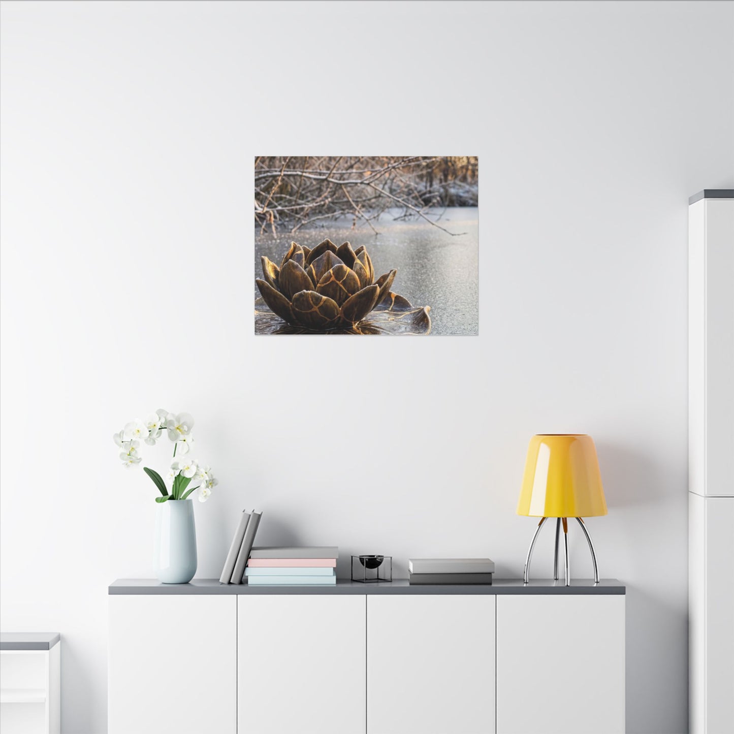 Lotus Flower Gold Repair Canvas Art | Beautiful Kintsugi Art