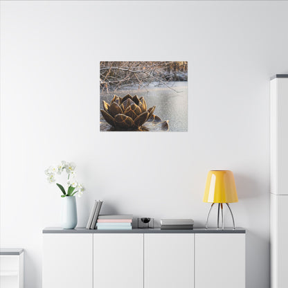 Lotus Flower Gold Repair Canvas Art | Beautiful Kintsugi Art