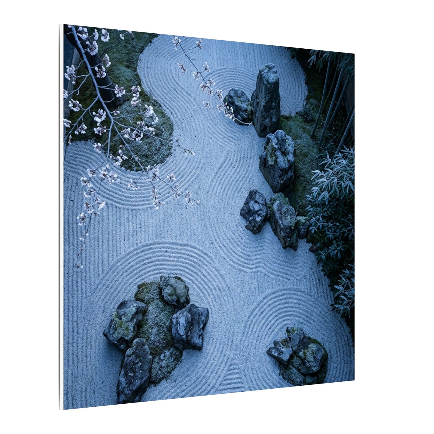 Contemplative Cherry Blossom Canvas Art - Karesansui Zen