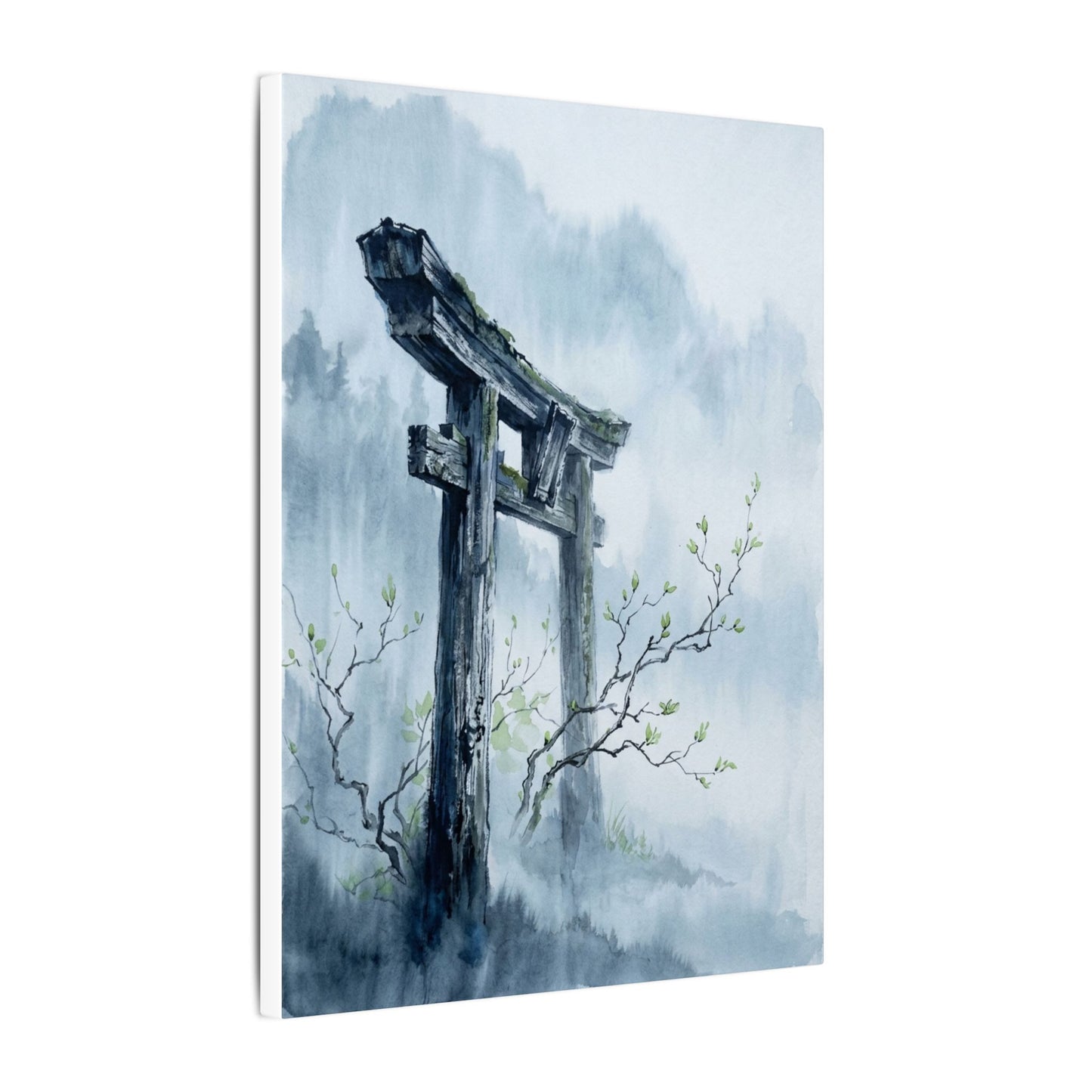 Torii Gate Canvas Art | Spring Zen Sumi E Art