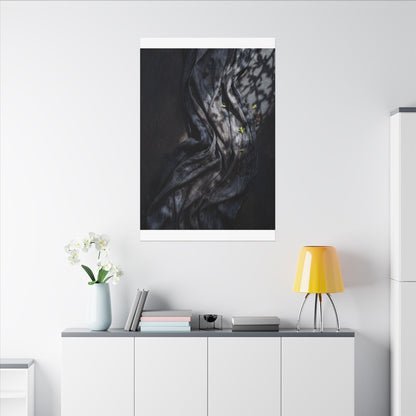 Seijaku Silk Drape Canvas Art - Dark Japandi Dark Texture