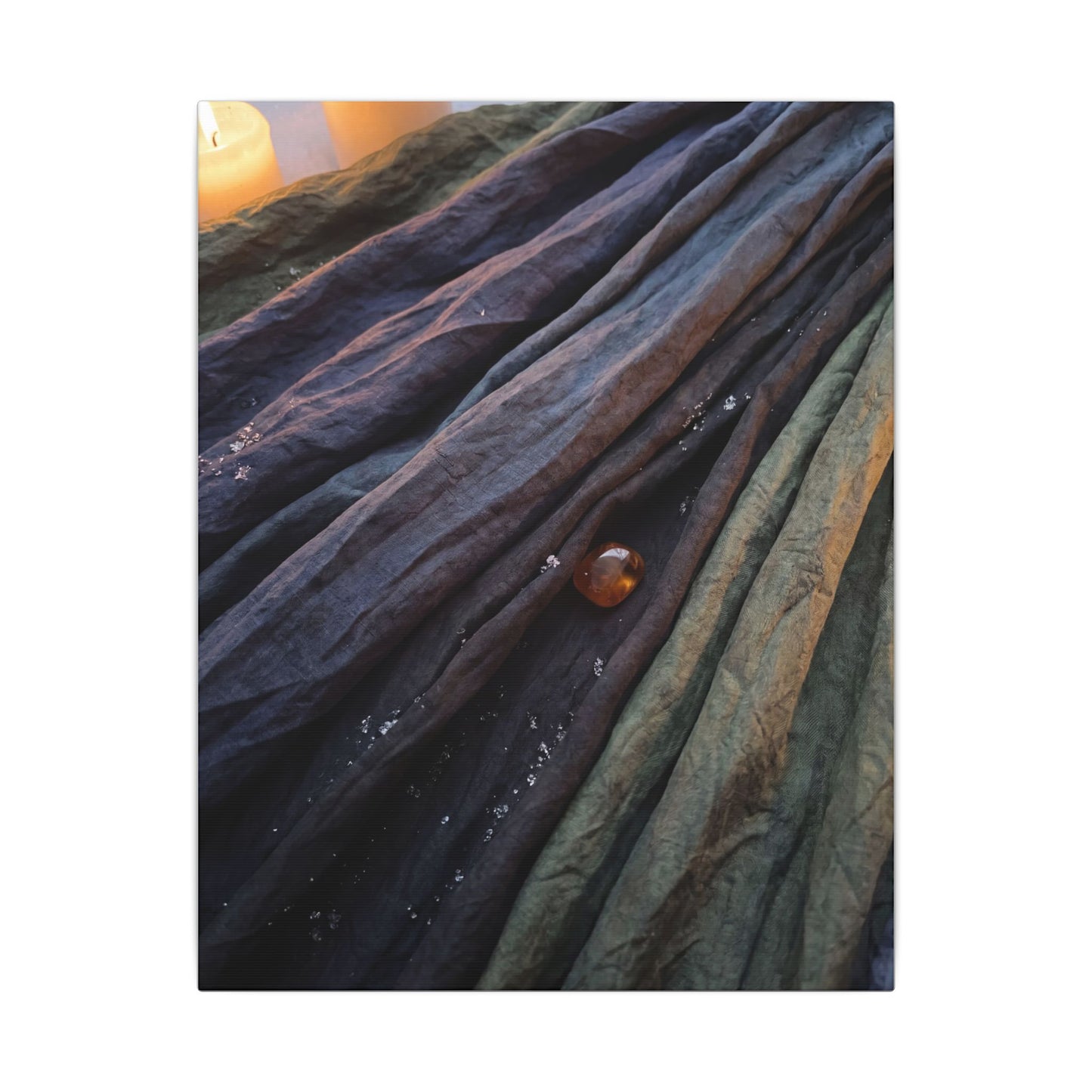 Silk Drape Shadow Zen Canvas Art | Moody Dark Japandi Art
