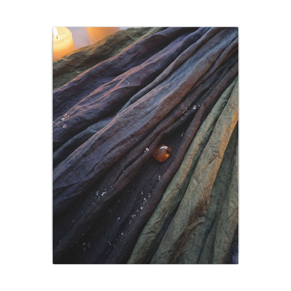 Silk Drape Shadow Zen Canvas Art | Moody Dark Japandi Art
