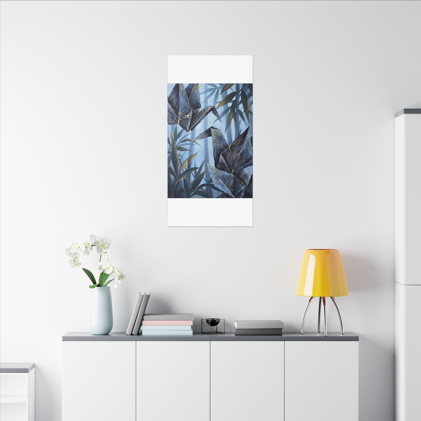 Paper Fold Canvas Art | Summer Kintsugi Crackle Gold Art