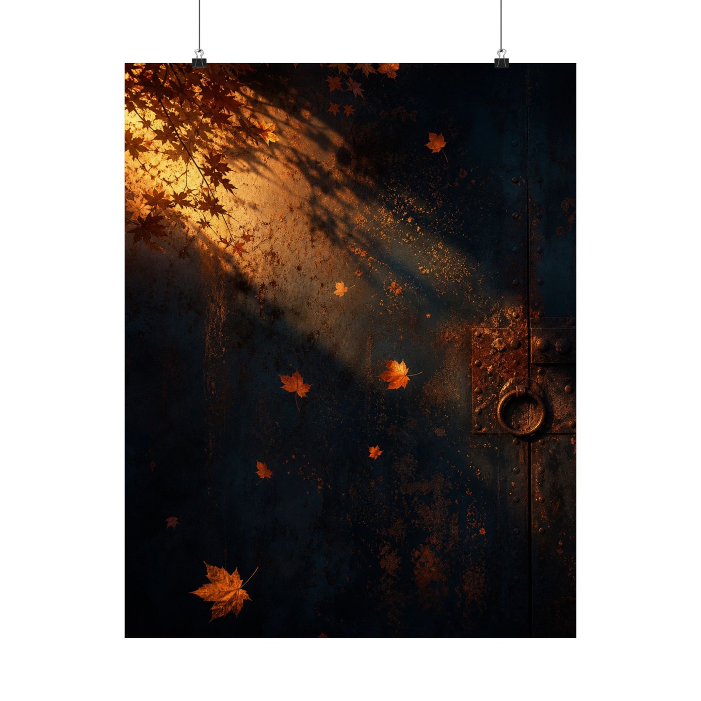 Rust Patina Wall Art Print | Autumn Dark Japandi Shadow Zen Art