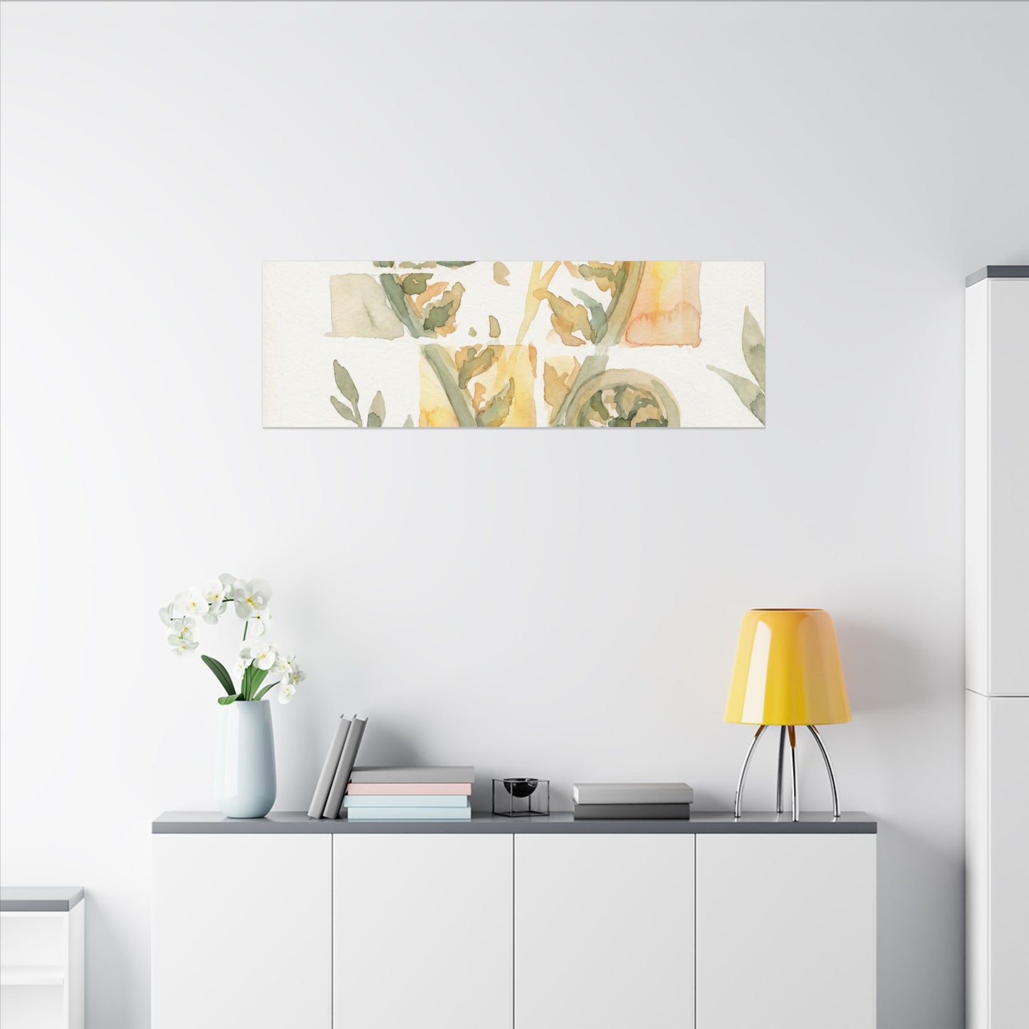 Earthy Fern Unfurling Canvas Art - Watercolor Japandi