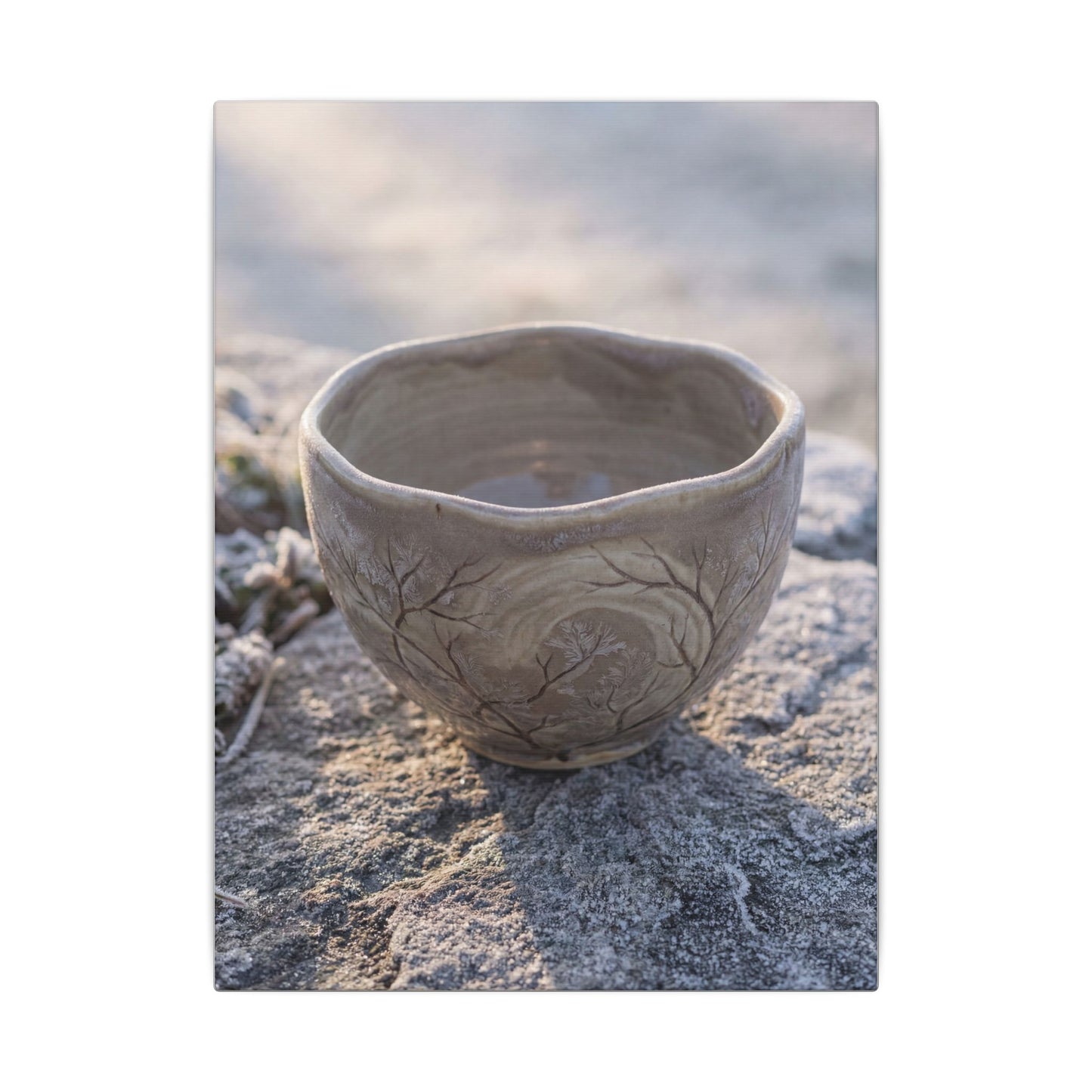 Seijaku Ceramic Bowl Canvas Art - Japandi Japanese Pattern