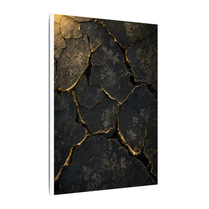 Cracked Earth Canvas Art | Winter Dark Japandi Shadow Zen Art