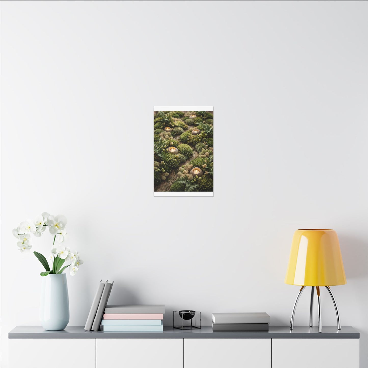 Moss Close Up Japanese Pattern Canvas Art | Neutral Japandi Art