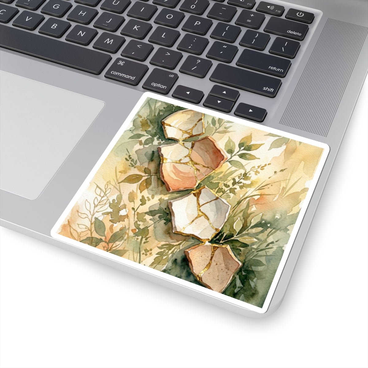 Neutral Broken Pottery Sticker - Watercolor Japandi Art Print