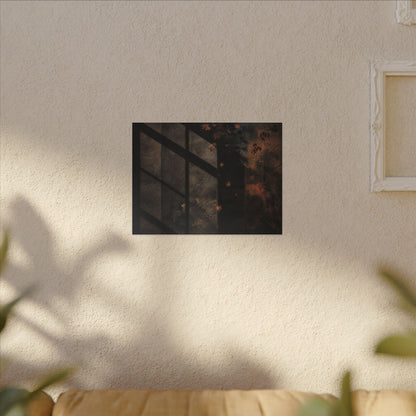 Sophisticated Shadow Play Canvas Art - Dark Texture Dark Japandi
