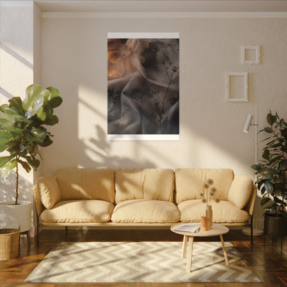 Japandi Silk Drape in Candlelight | Watercolor Canvas Art