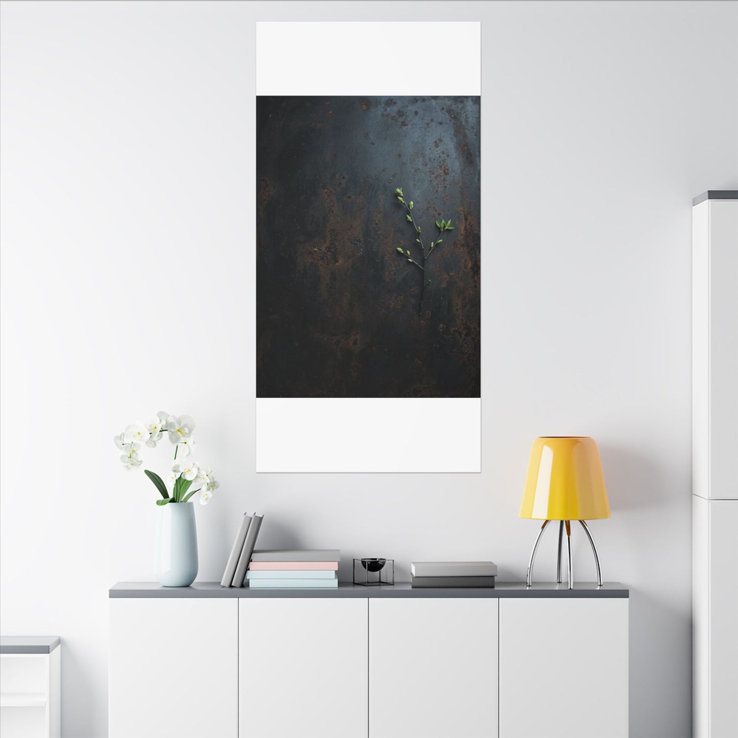 Rust Patina Moody Minimal Canvas Art | Moody Dark Japandi Art