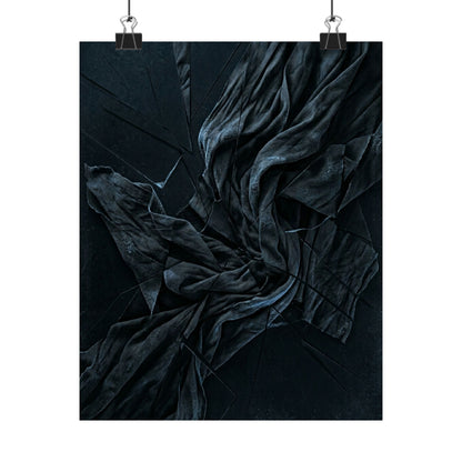 Silk Drape Wall Art Print | Winter Dark Japandi Moody Minimal Art