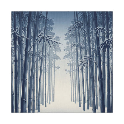 Bamboo Grove Canvas Art | Winter Zen Ukiyo E Inspired Art