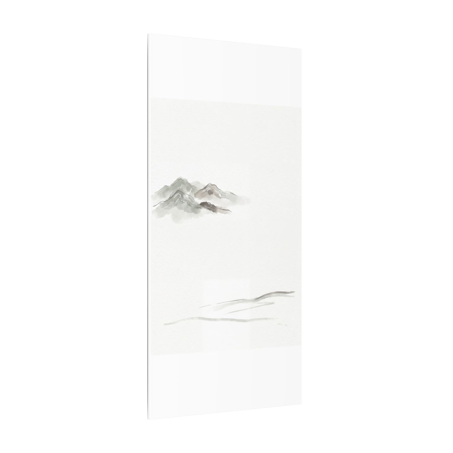 Winter Mountain Mist Minimal Line Canvas Art | Elegant Decor