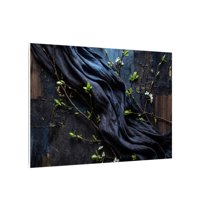Spring Silk Drape Dark Texture Canvas Art | Atmospheric Decor