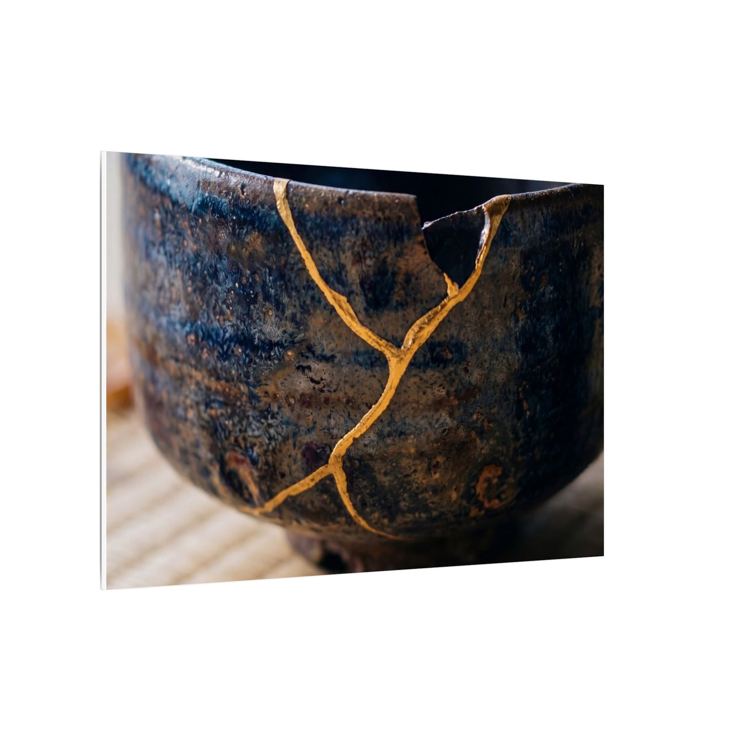 Tea Ceremony Autumn Canvas Art | Kintsugi Healing Design