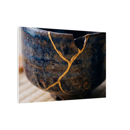 Tea Ceremony Autumn Canvas Art | Kintsugi Healing Design