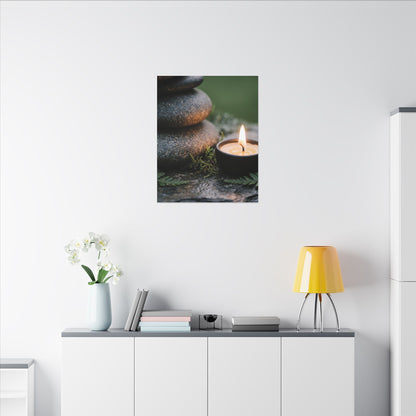Warm River Stones Canvas Art - Japanese Pattern Japandi