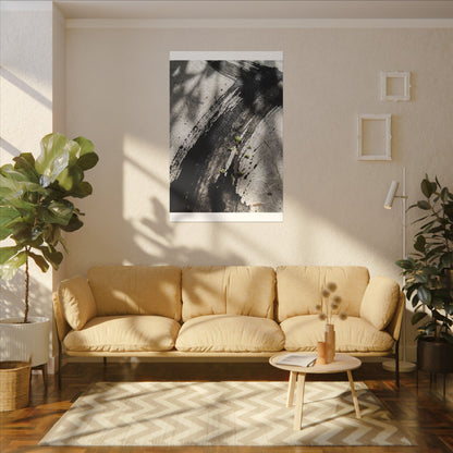 Ink Brushstroke Canvas Art | Spring Dark Japandi Moody Minimal Art