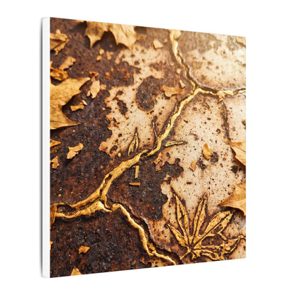 Kintsugi Rust Patina in Golden Hour | Gold Vein Canvas Art