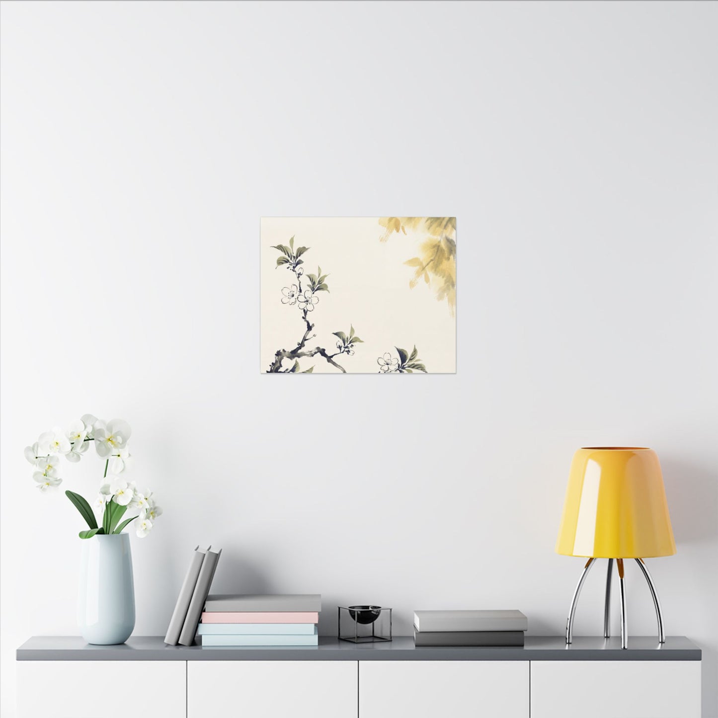 Kanso Cherry Blossom Canvas Art - Zen Sumi E