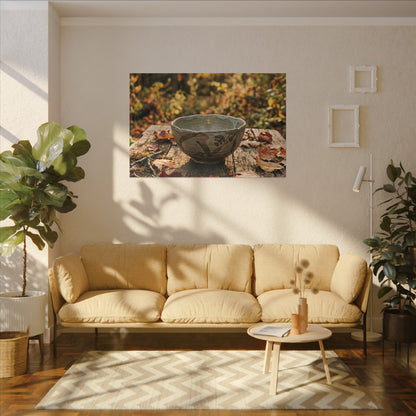 Golden Hour Ceramic Bowl Canvas Art - Japandi Fukinsei