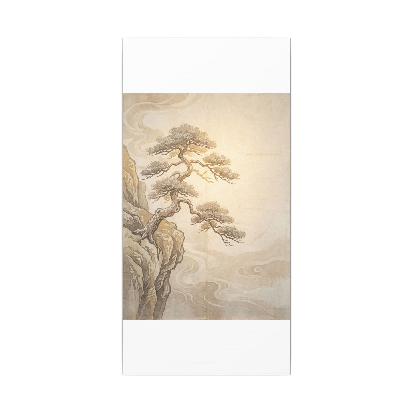 Winter Pine Tree Japanese Pattern Canvas Art | Elegant Decor