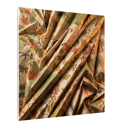 Paper Fold Autumn Canvas Art | Japandi Earthy Design