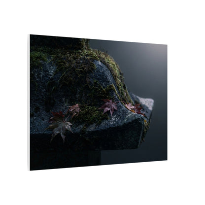Stone Lantern Moody Minimal Canvas Art | Sophisticated Dark Japandi Art