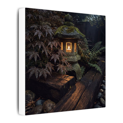 Moody Moonlit Garden Canvas Art - Shadow Zen Dark Japandi