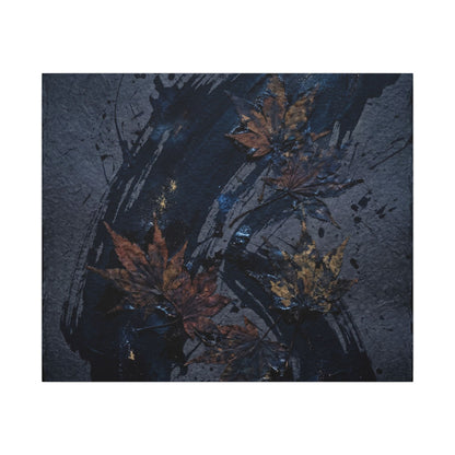 Sophisticated Ink Brushstroke Canvas Art - Dark Texture Dark Japandi